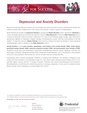 Mood and Anxiety Disorders Underwriting Guide