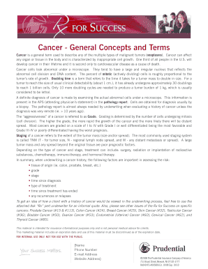 Cancer Underwriting Form