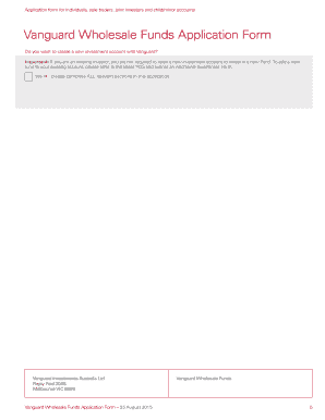 Vanguard Wholesale Funds Application Form