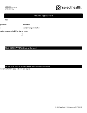 Provider Appeal Form