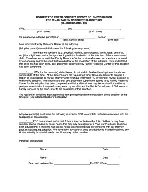 Adoption Finalization Request Form
