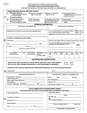 Illinois Background Check Authorization Form