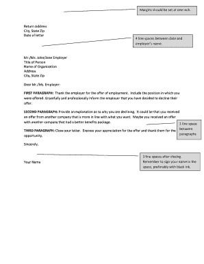Job Offer Decline Letter