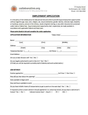 Employment Application Form