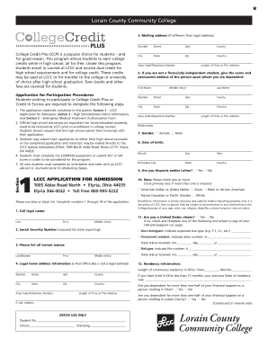 Lorain County Community College Application for Admission