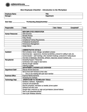 New Employee Checklist