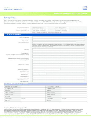 American Express Corporate Card Application Form