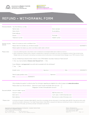 Refund Withdrawal Form