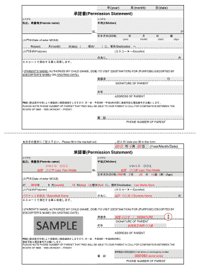 Japanese Child Permission Statement