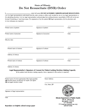 Illinois Do Not Resuscitate Order