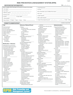 Risk Prevention and Management System Incident Report