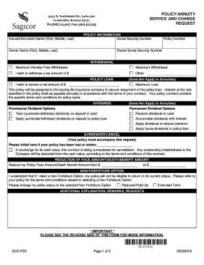 Life Insurance Policy Service and Change Request