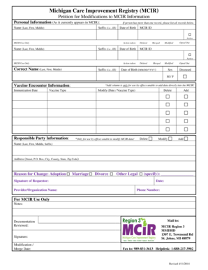Michigan Care Improvement Registry Modification Petition