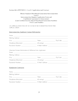 Illinois Standard Distributed Generation Interconnection Level 1 Application
