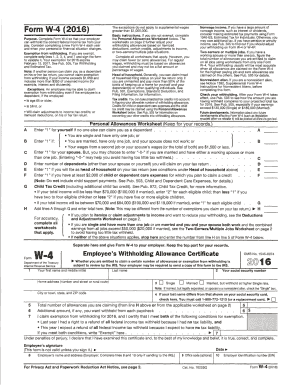 Form W-4 2016