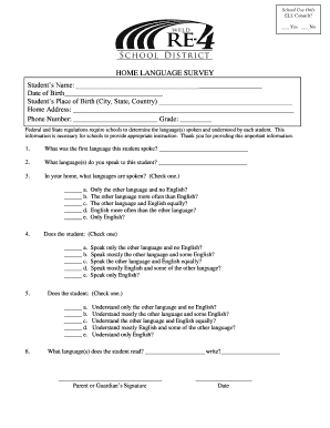 Home Language Survey Form