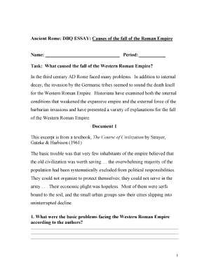 Ancient Rome DBQ Essay Template
