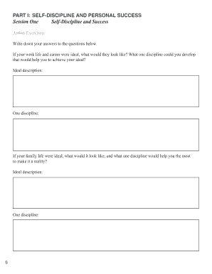 Self-Discipline Workbook by Brian Tracy