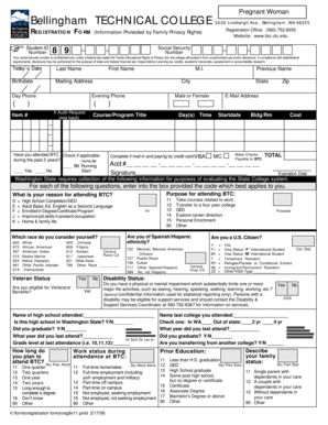 Bellingham Technical College Registration Form