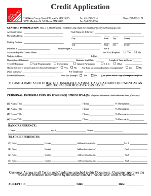 Credit Application Form