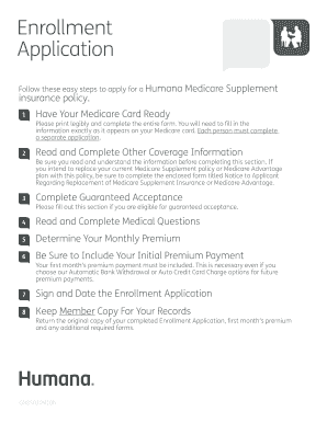 Humana Medicare Supplement Enrollment Application