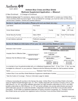 Missouri Medicare Supplement Application