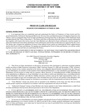 Proof of Claim and Release