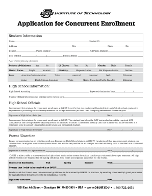 Oklahoma Concurrent Enrollment Application