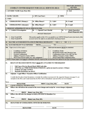 Combat Center Request for Legal Services (RLS)