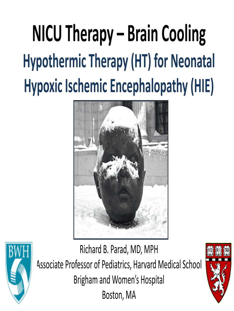 Fillable Online NICU Therapy Brain Cooling Hypothermic Therapy (HT) for