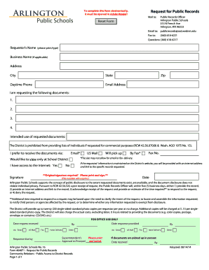 Request for Public Records Form