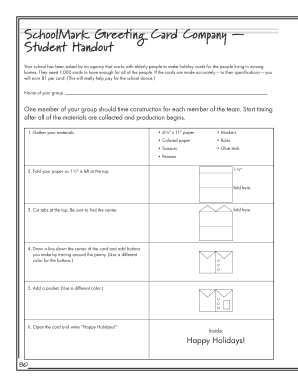 SchoolMark Greeting Card Company Student Handout