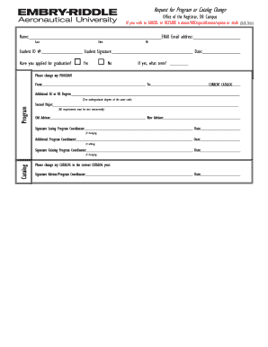 Request for Program or Catalog Change