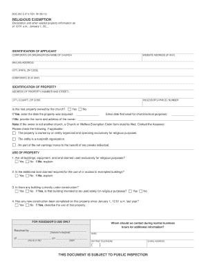 California Religious Exemption Property Tax Form