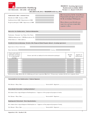 ERASMUS - Learning Agreement