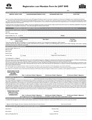 Tata Mutual Fund Registration cum Mandate Form
