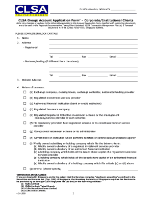 CLSA Corporate Account Application Form