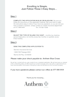 Anthem Dental SelectHMO Enrollment Application
