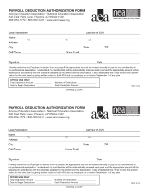 Payroll Deduction Authorization Form