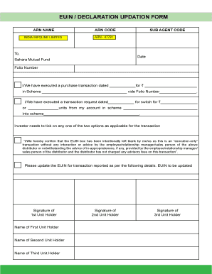 Euin Declaration Updation Form