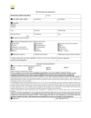 Nikon Professional Services Membership Application