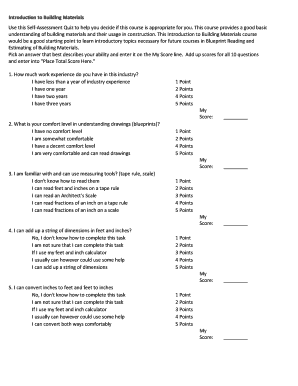 Introduction to Building Materials Self-Assessment Quiz