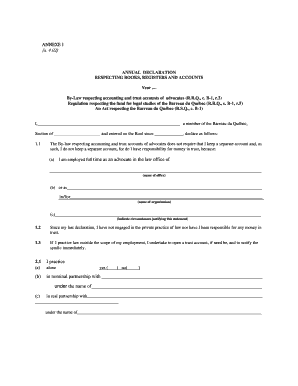 Déclaration annuelle des avocats du Québec