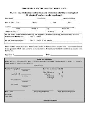 Influenza Vaccine Consent Form