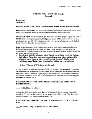 P.WRITE Lesson Plan Grade 2