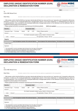 Employee Unique Identification Number Declaration Form