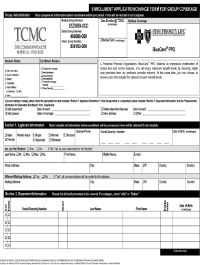 Enrollment Application for Group Coverage