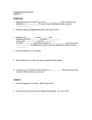 Gilgamesh Study Questions