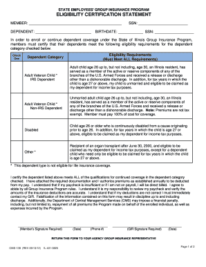 Illinois State Employees' Group Insurance Dependent Eligibility Certification
