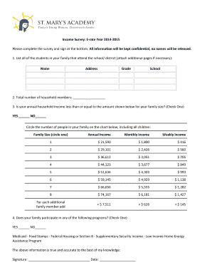 E-rate Income Survey Form